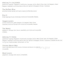 Mark's Pizzeria menu