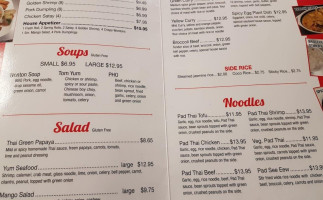 Thai Food menu