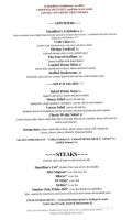 Hamilton's Steakhouse menu