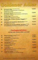 Zum Goldenen Adler menu