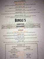 Binggs menu