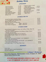 Lehman's And Tavern menu