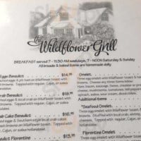 The Wild Flower Grill menu