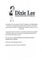 Dixie Lee Take Out menu