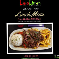 Lima Limon Peruvian Cuisine Tampa menu