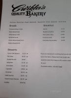 Cwikla's Quality Bakery menu