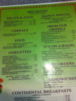 Manoa Diner Deli menu