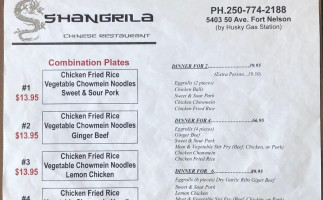 Shangri La menu