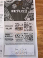 Beef 'o ' Brady 's menu