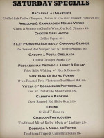 Portugese Fisherman menu