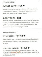 Avocateria Sentier Toasts Coffee menu