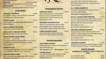 Pj O Hare's Carlingford menu