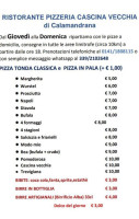 Cascina Vecchia Pizzeria menu