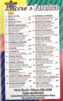 Lucero's Mexican menu