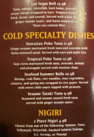 Aqua Reef menu