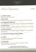 Château de Courcelles menu