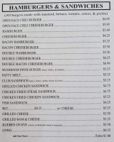 Mark's Place menu