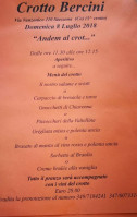 Crotto Bercini menu