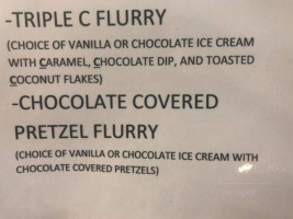Footie's Freez menu