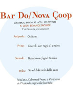 Osteria Nova Coop Lusevera menu