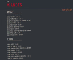 La Rivière Des Parfums menu