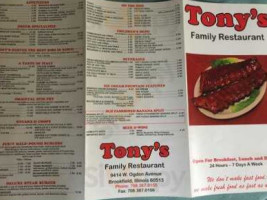 Tony's Family Breakfast Cafe menu