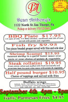 Dean Anthony's menu
