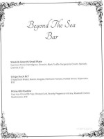 Beyond The Sea menu
