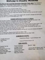 Country Meadows menu