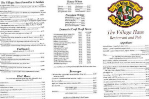 The Village Haus menu
