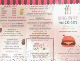 King Kone menu