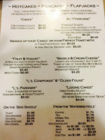 Cookhouse Restaurant menu