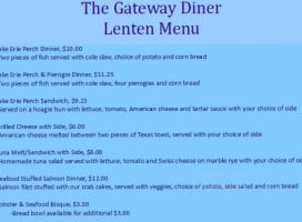 The Gateway Diner menu