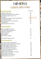 Mimosa Flow Palavas menu