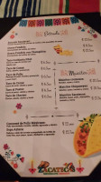 Zacatecas Mexicano menu