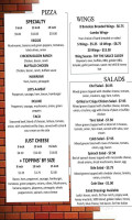 Bayview Pub menu