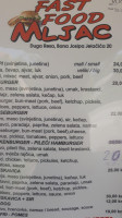 Fast Food Mljac menu