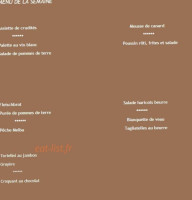 Restaurant de la Gare menu