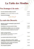 Auberge des Vieux Moulins Banaux menu