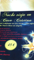 Casa Cristina menu