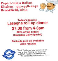 Papa Louie's Italian Kitchen menu