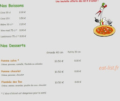 Louis Pizzas menu