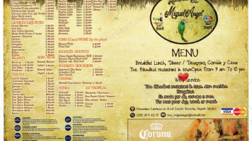 Restaurant Bar Miguel Ángel menu