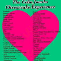 The Celia Jacobs Cheesecake Experience menu