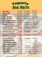 Taqueria Don Mario menu