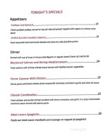 Trattoria Pizza menu