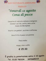 Bar Ristorante Americano Rueglio menu