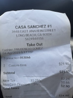 Casa Sanchez #1 menu
