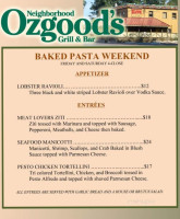 Ozgoods Neighborhood Grill menu
