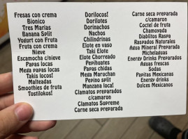 Neveria Fiesta menu